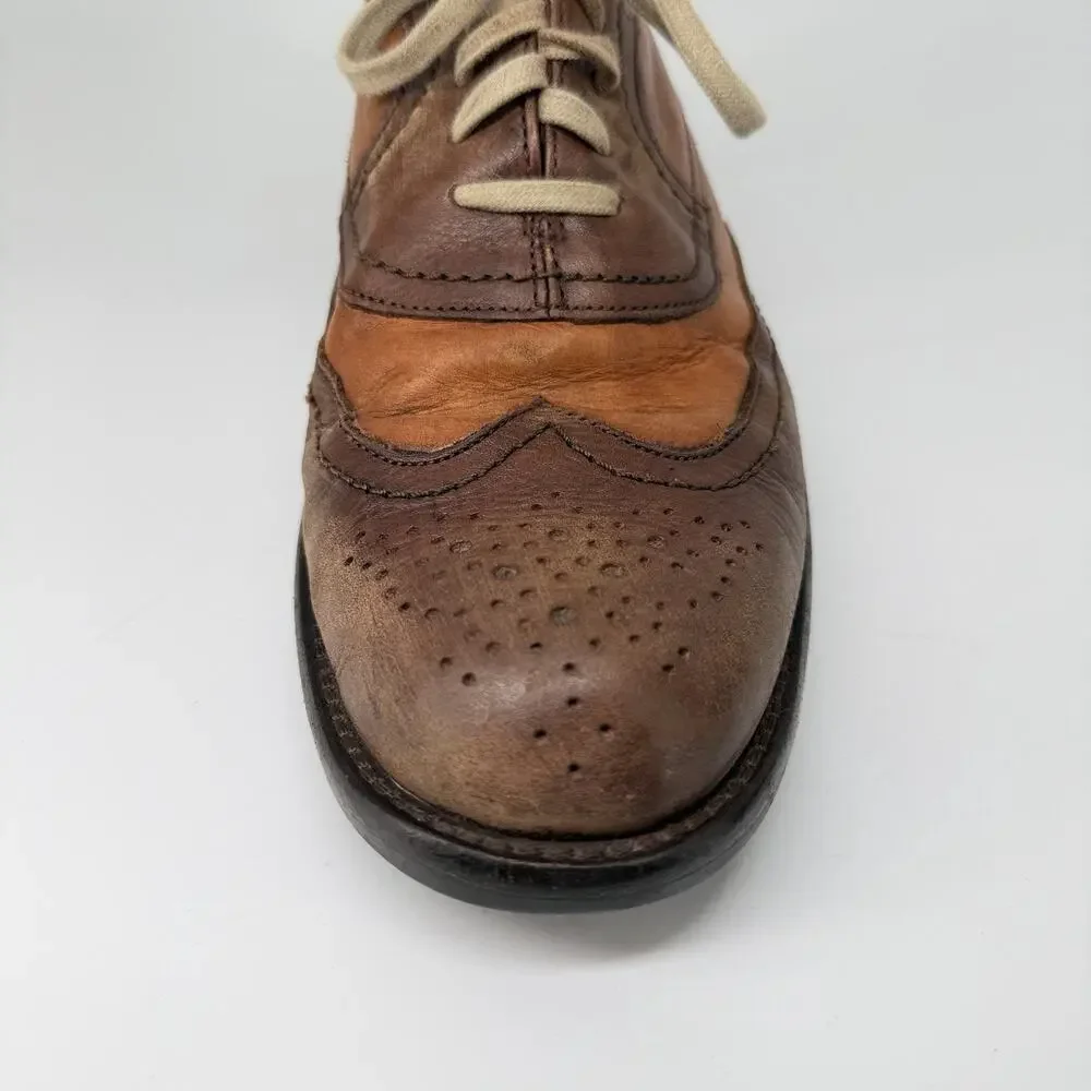 Johnston & Murphy 1850 Brown Leather Cap Toe Lace Up Oxfords Shoes Men's 10 M